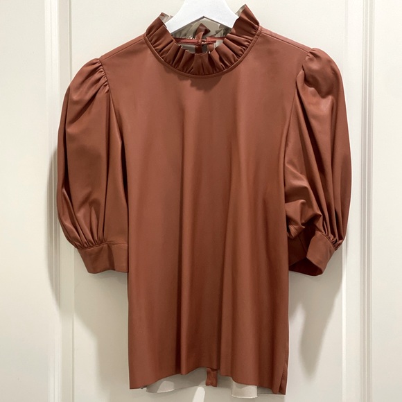 HUNTER BELL Faux Leather Stella Top Size S EUC - Picture 1 of 5